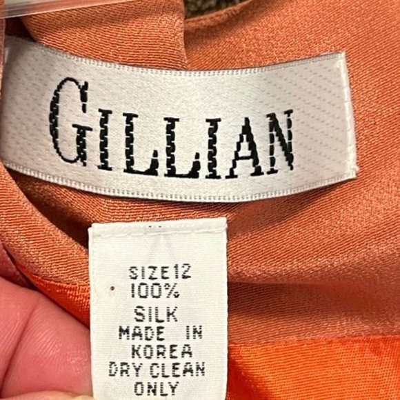 NWT Vtg 90s Gillian 100% Silk Shift Long Sleeve Dress Sz L DEADSTOCK - Picture 6 of 7